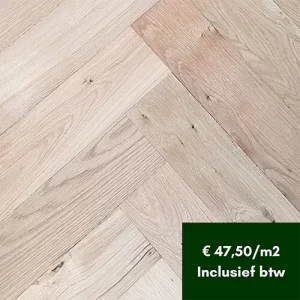Verouderde vintage visgraat parket vloer 12,5x60 cm